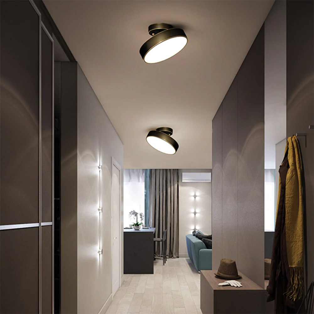 Simple Led Copper Semi Flush Mount Ceiling Light - Image 10