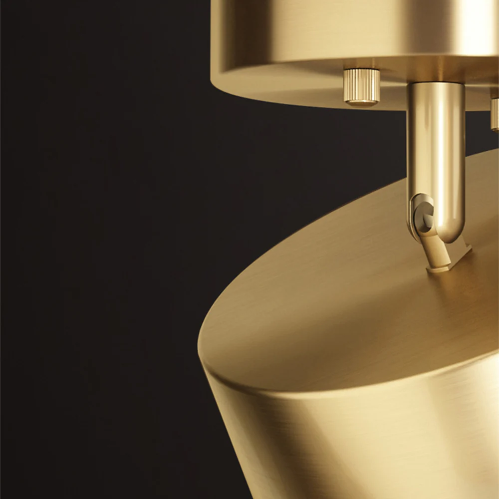 Simple Led Copper Semi Flush Mount Ceiling Light - Image 6