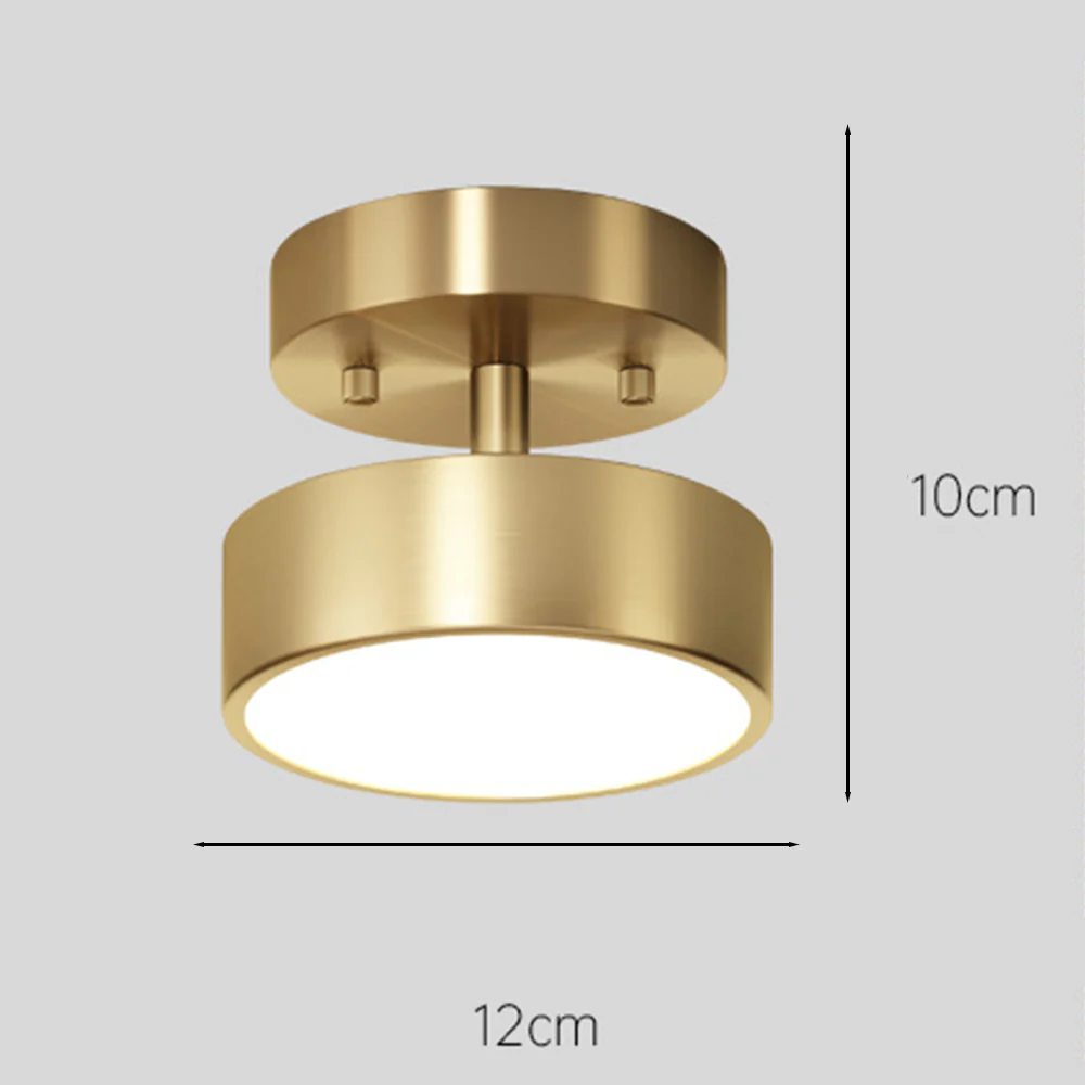 Simple Led Copper Semi Flush Mount Ceiling Light - Image 8