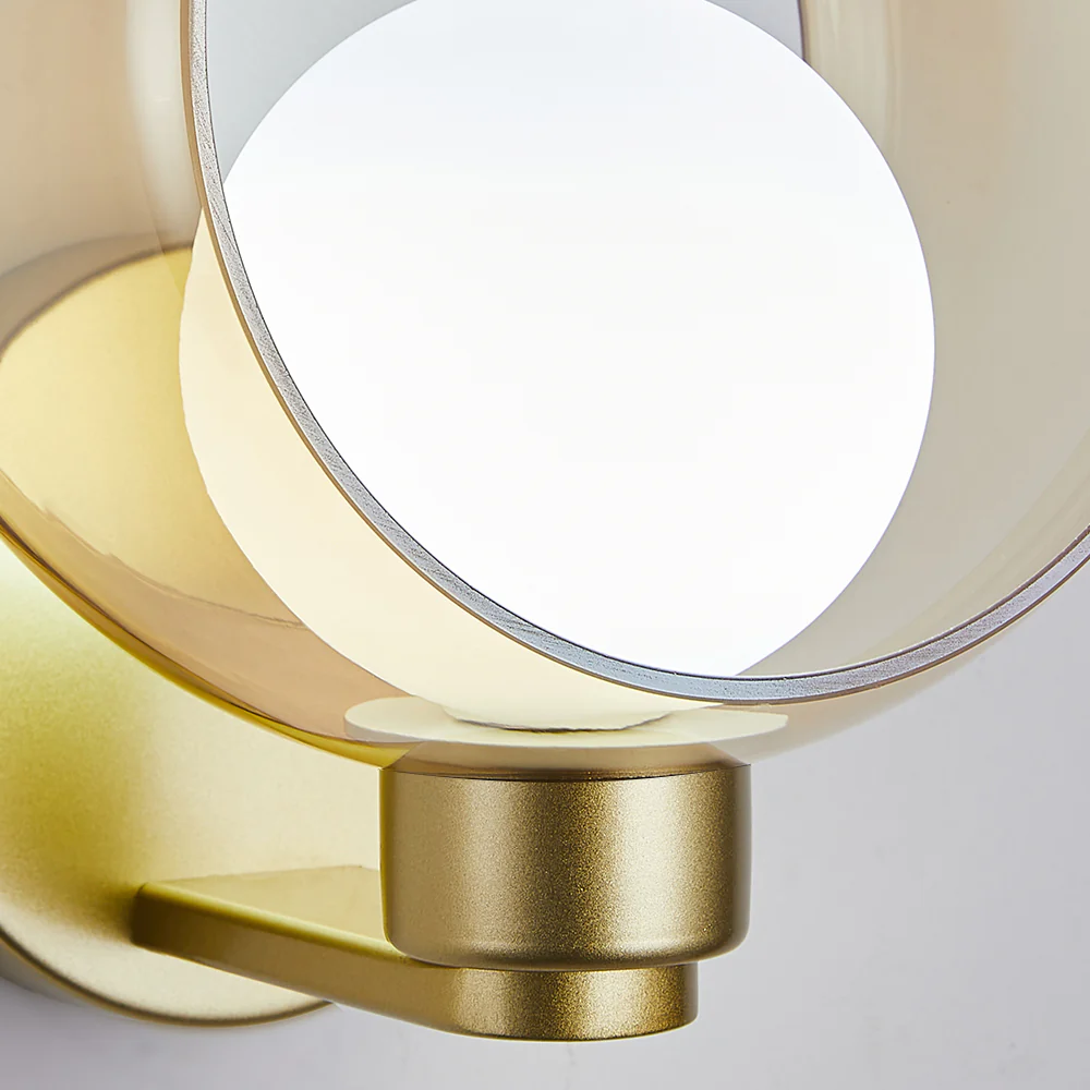 Simple Round Modern Glass Bedroom Wall Light - Image 11