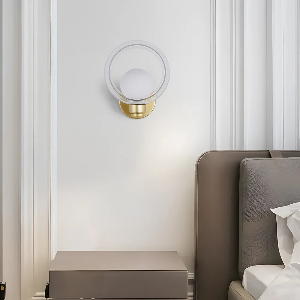 Simple Round Modern Glass Bedroom Wall Light - Image 16