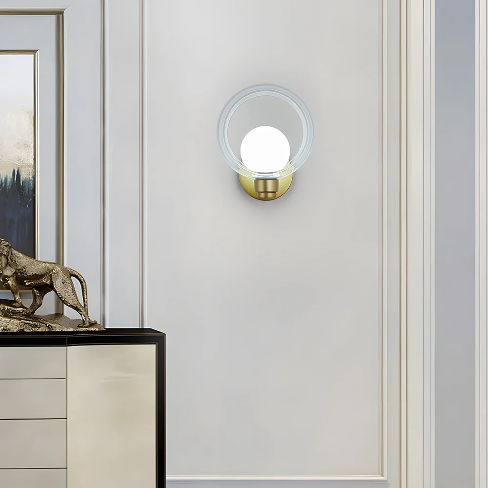Simple Round Modern Glass Bedroom Wall Light - Image 20