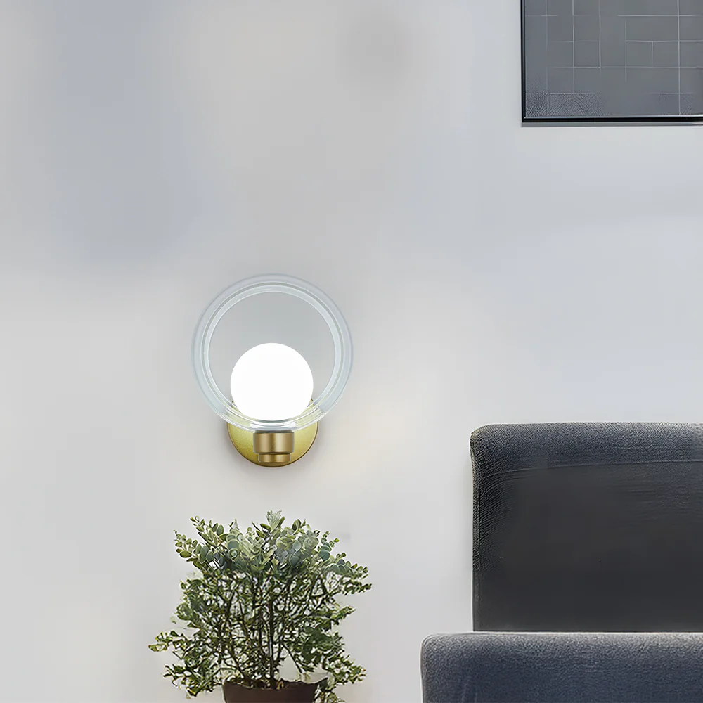 Simple Round Modern Glass Bedroom Wall Light - Image 22