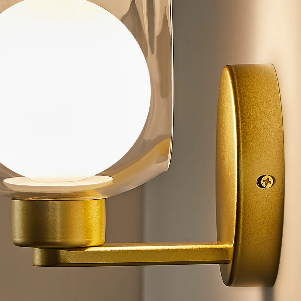 Simple Round Modern Glass Bedroom Wall Light - Image 27