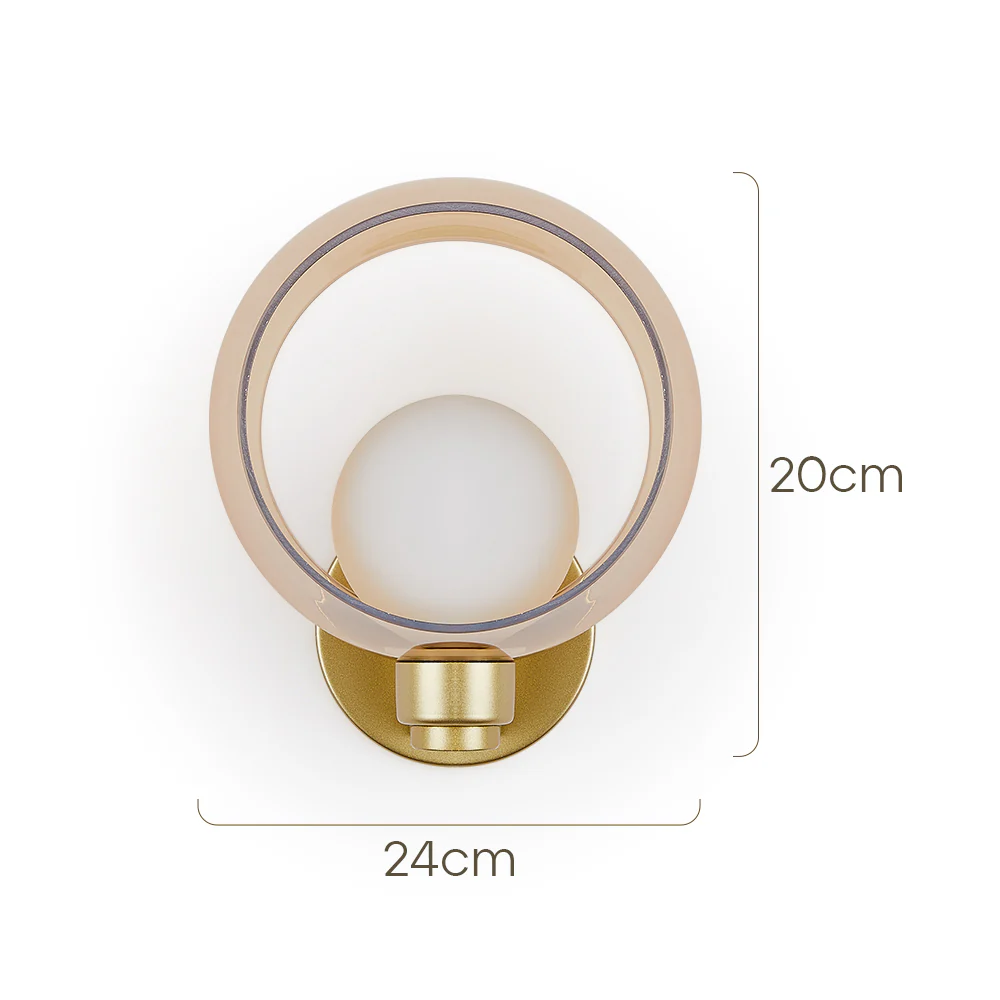 Simple Round Modern Glass Bedroom Wall Light - Image 9