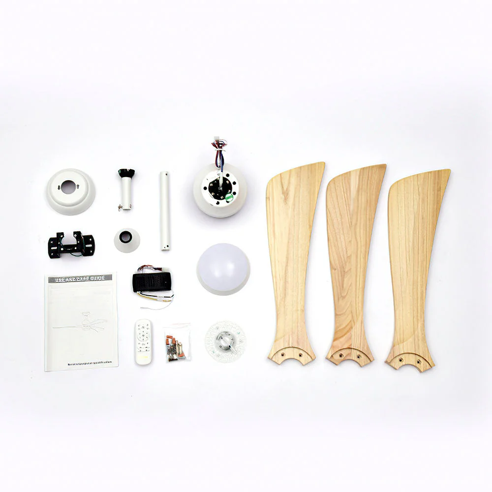 Simple Wooden Ceiling Fan With LED Light And Remote - Image 13