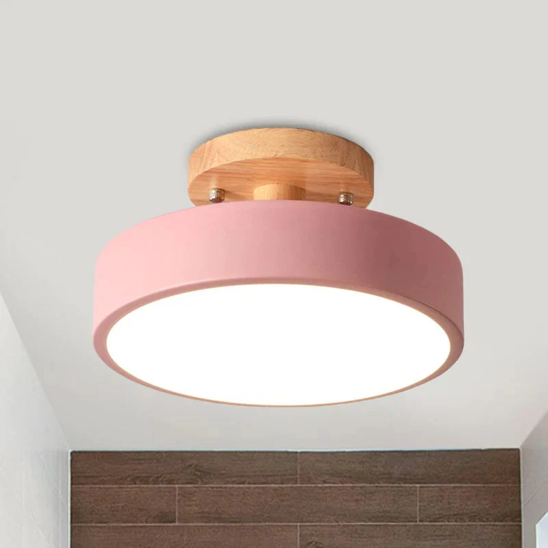 Simple Wooden Finish LED Ceiling Lights - Image 14