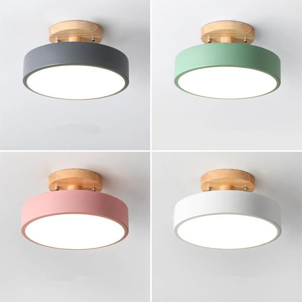 Simple Wooden Finish LED Ceiling Lights - Image 23
