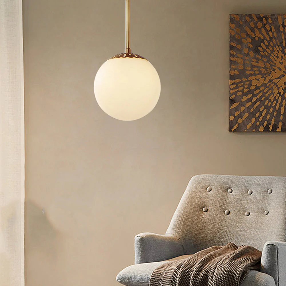 Retro Single Head Brass Simple Pendant Light