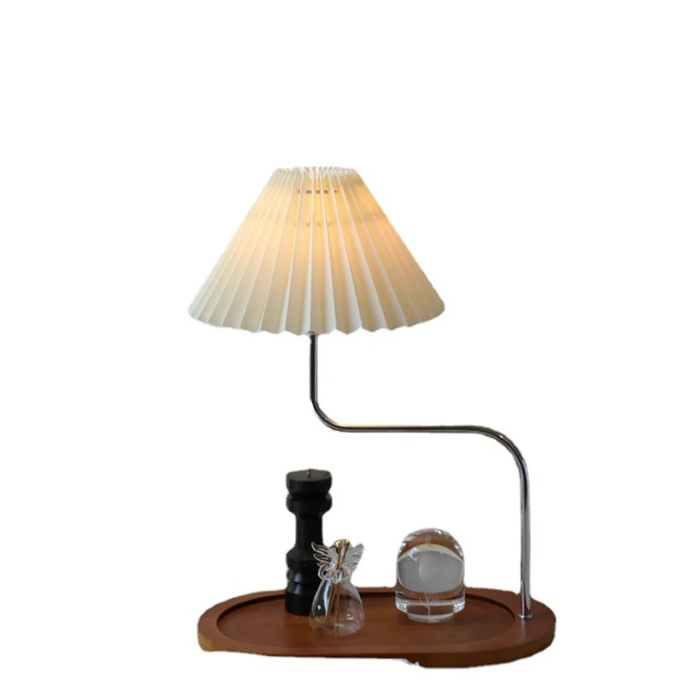 Solid Wood Retro Creative Pleated Table Lamp - Image 9