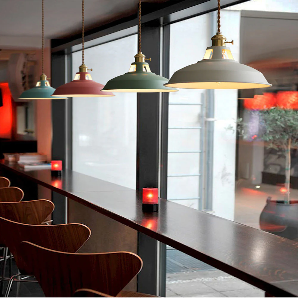 Stunning Colorful Round Iron Island Pendant Light - Image 3