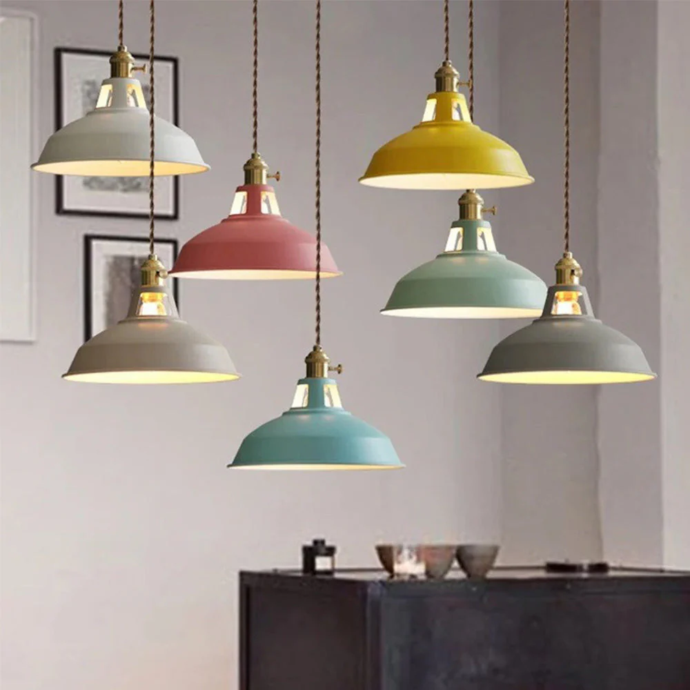 Stunning Colorful Round Iron Island Pendant Light - Image 5