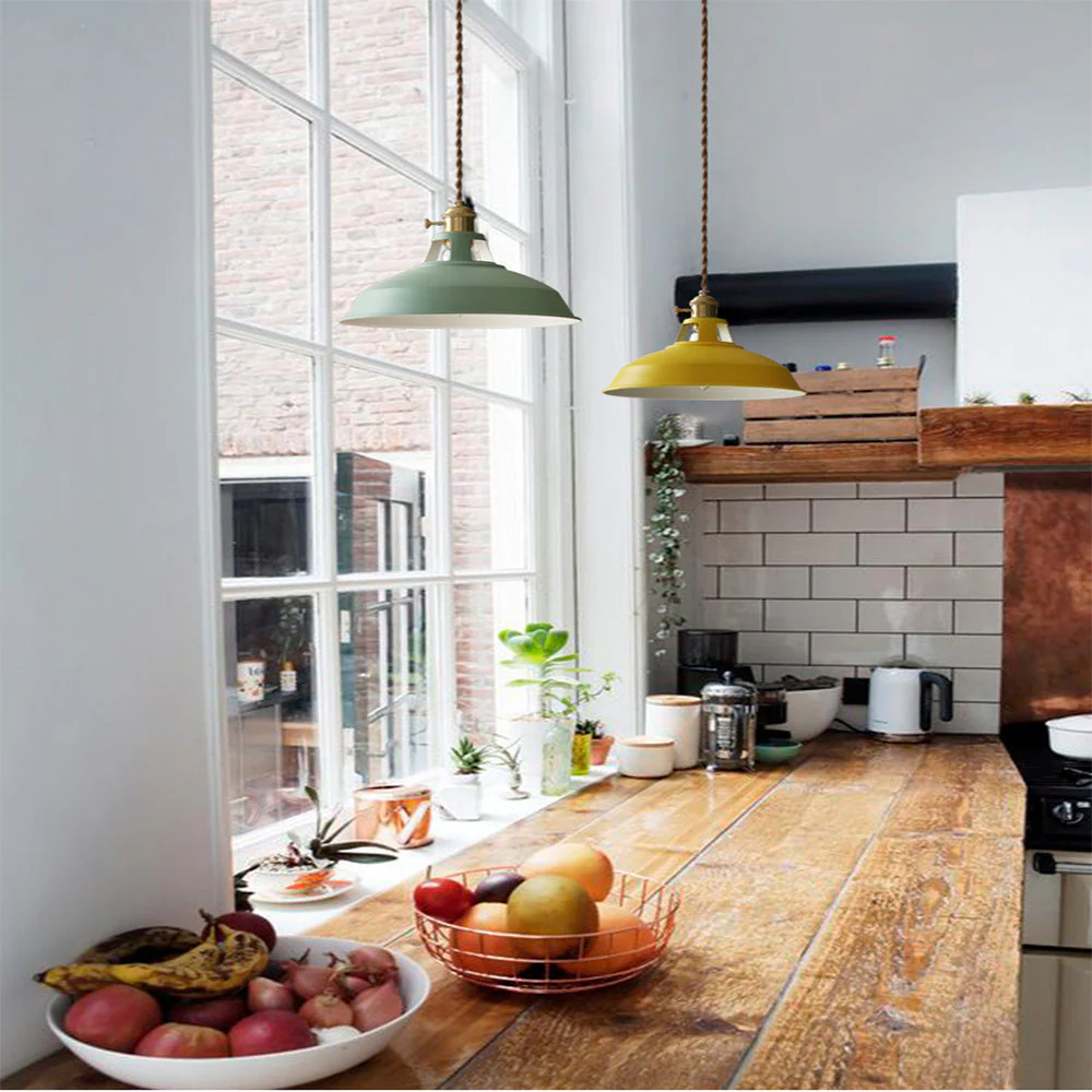 Stunning Colorful Round Iron Island Pendant Light - Image 7