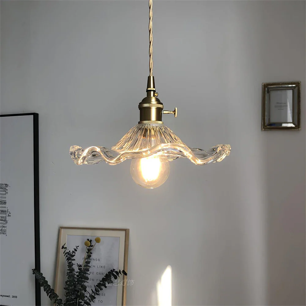 Stylish Hibiscus Flower Glass Pendant Light - Image 10
