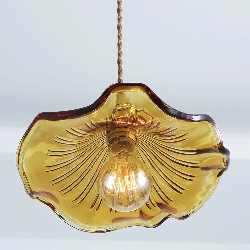 Stylish Hibiscus Flower Glass Pendant Light - Image 16
