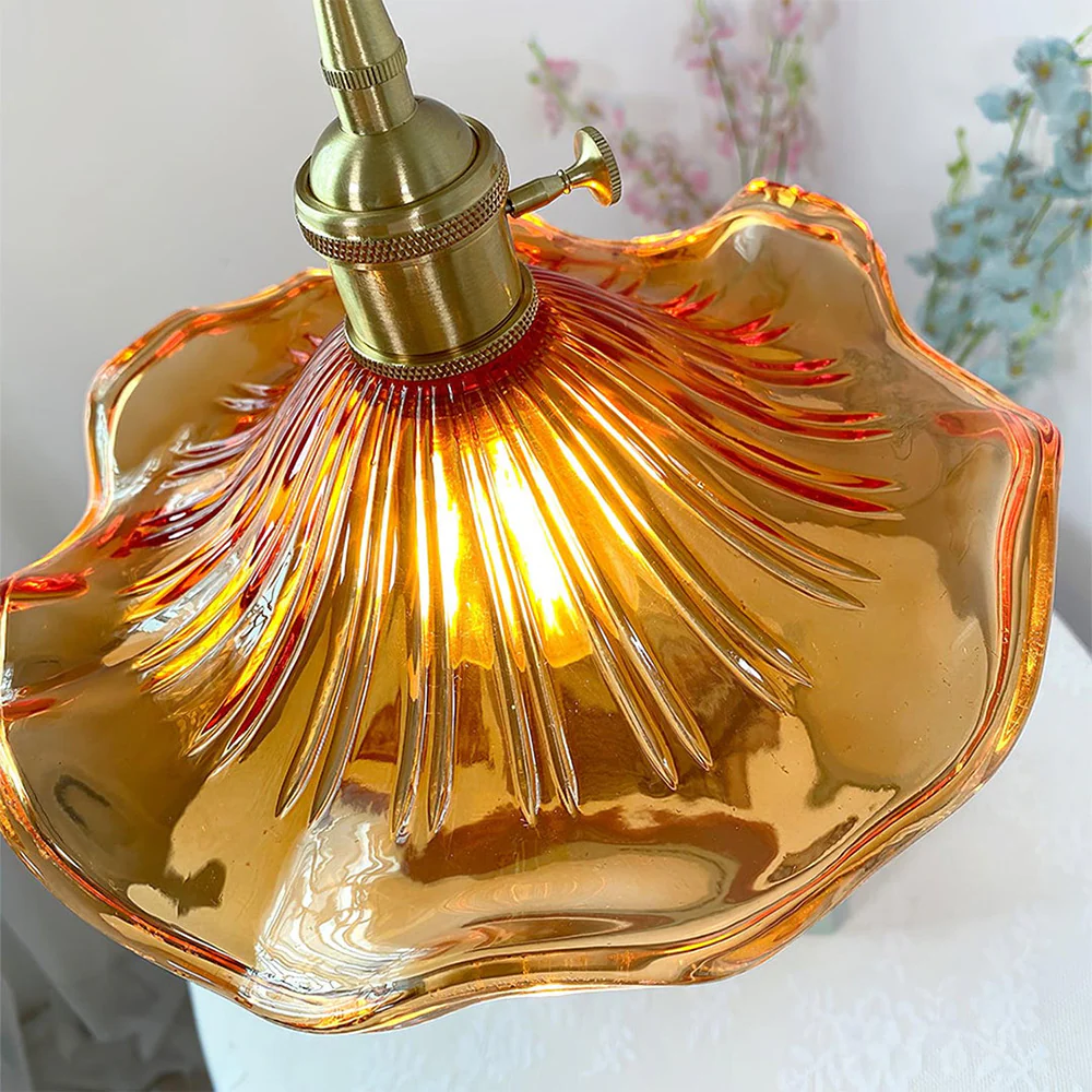 Stylish Hibiscus Flower Glass Pendant Light - Image 17
