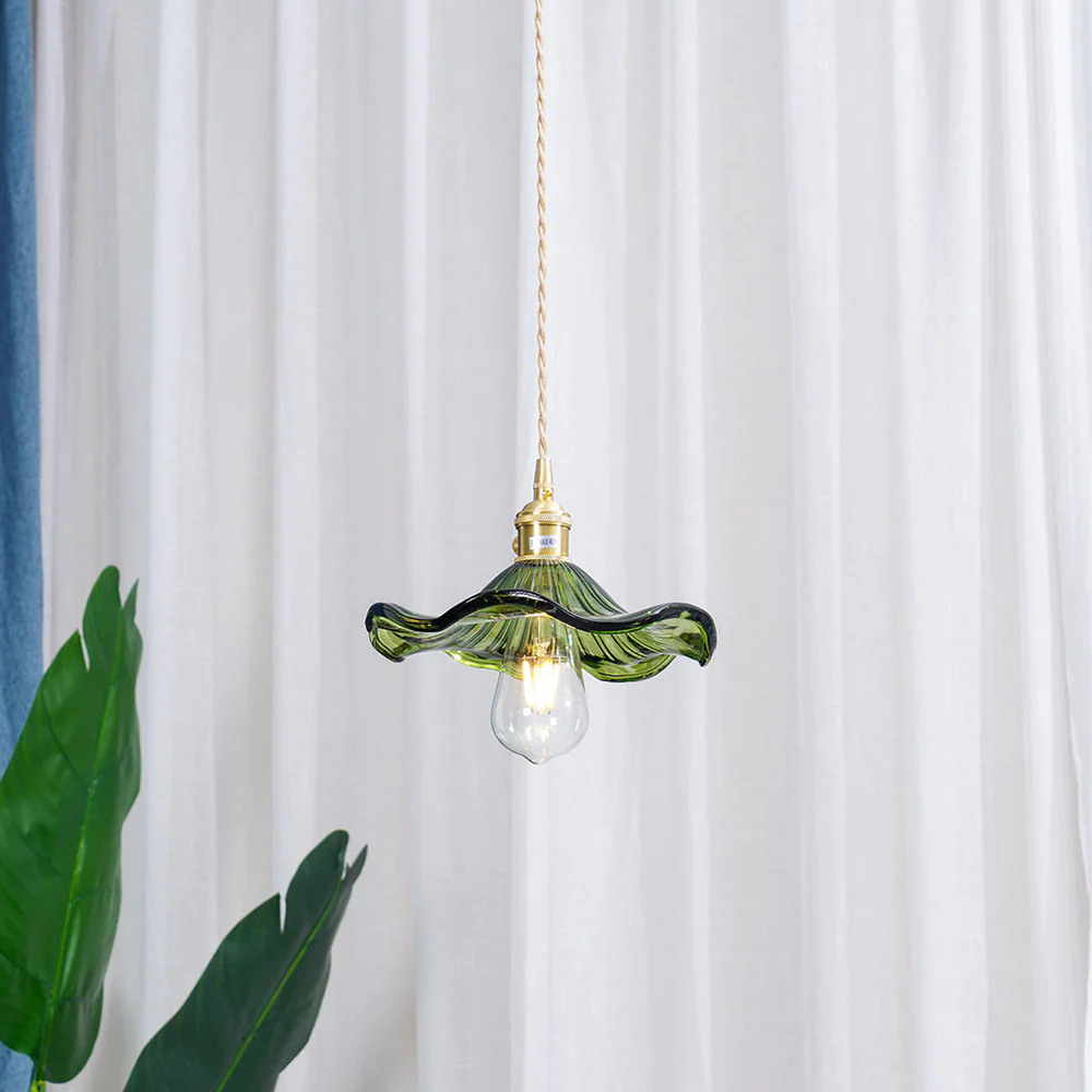 Stylish Hibiscus Flower Glass Pendant Light - Image 5