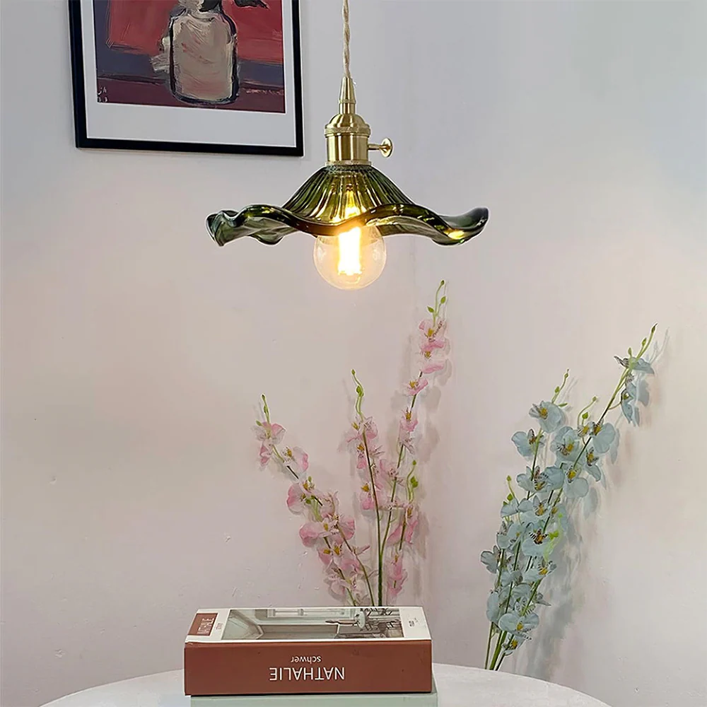 Stylish Hibiscus Flower Glass Pendant Light - Image 6