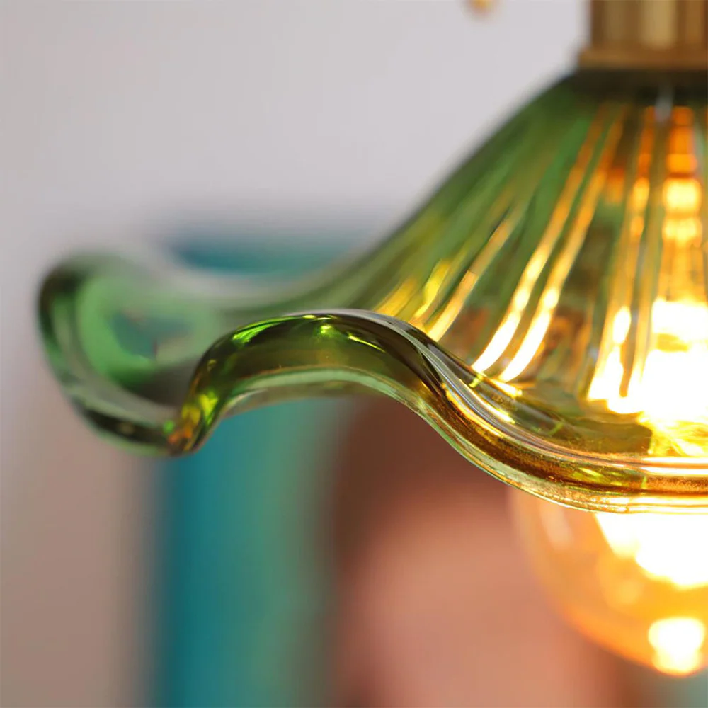 Stylish Hibiscus Flower Glass Pendant Light - Image 9