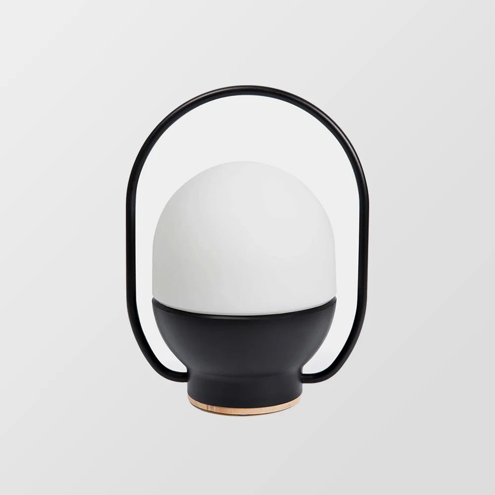Portable White and Black Indoor / Outdoor Table Lamp
