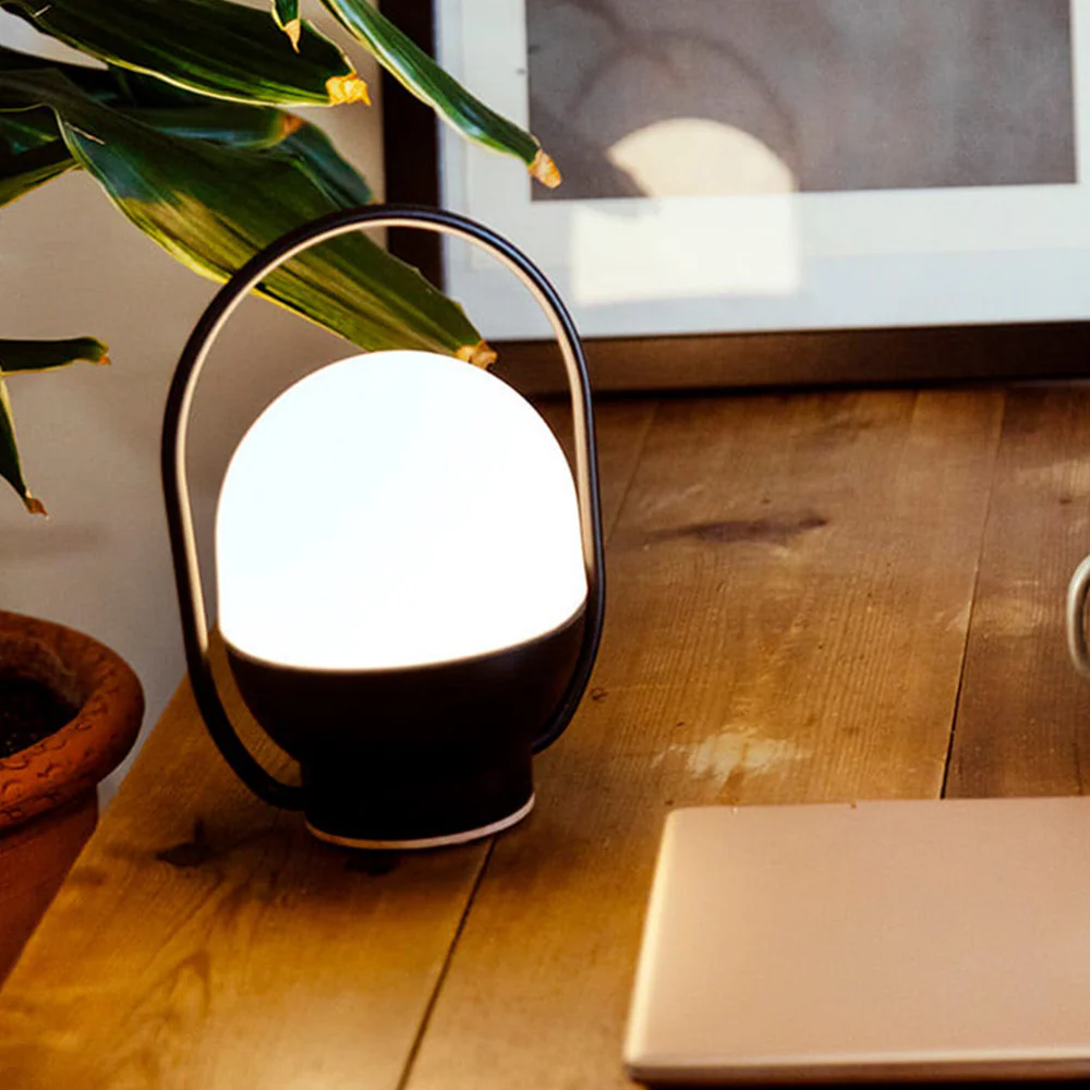 Portable White and Black Indoor / Outdoor Table Lamp - Image 4