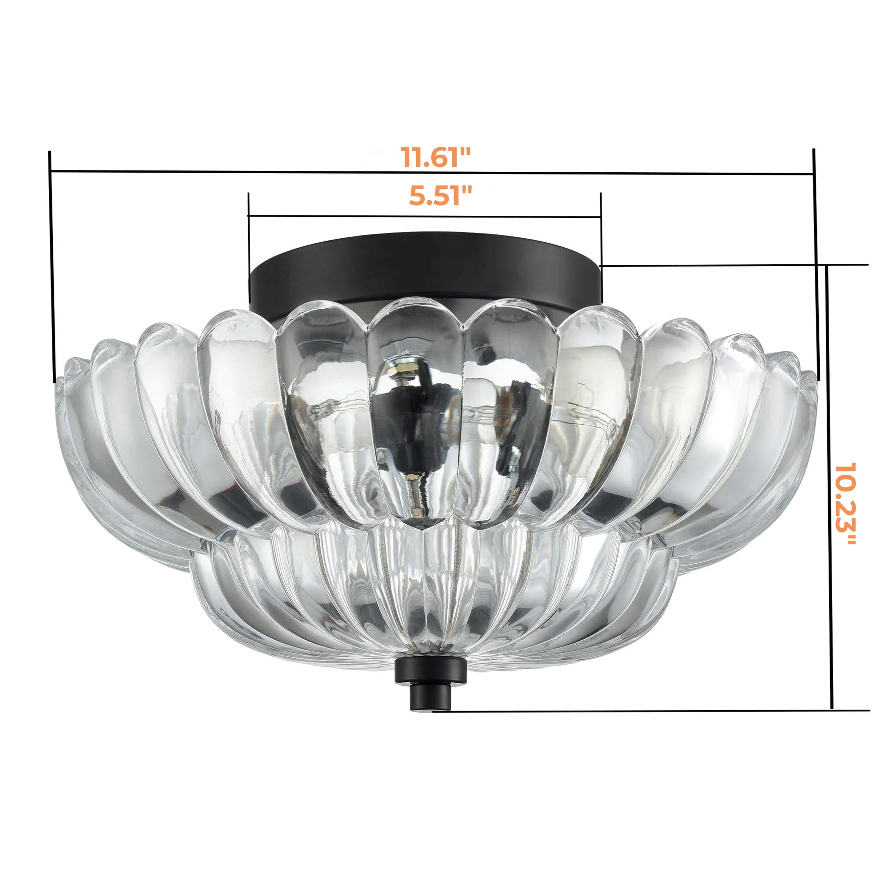 Vintage Amber Glass Semi-Flush Ceiling Light - Image 14