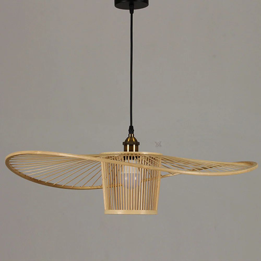 Vintage Bamboo Woven Wicker Handmade Rattan Pendant Light - Image 10