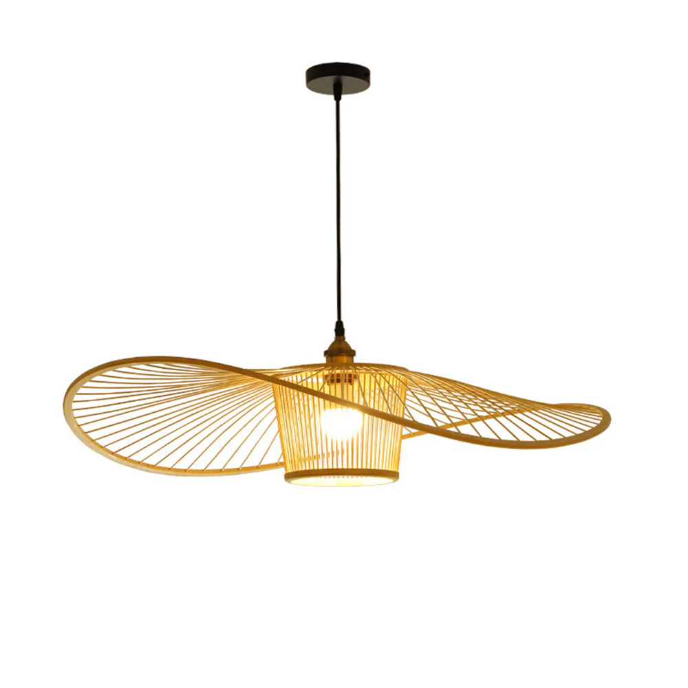 Vintage Bamboo Woven Wicker Handmade Rattan Pendant Light - Image 9