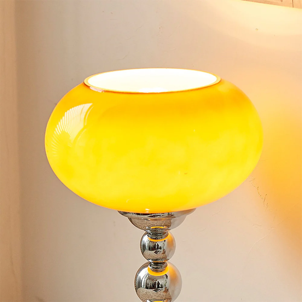 Vintage Bauhaus Glass Flower Shaped Table Lamp - Image 3