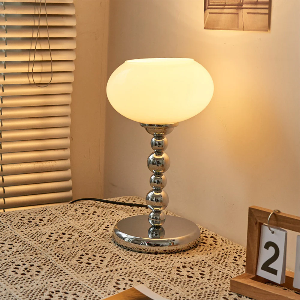 Vintage Bauhaus Glass Flower Shaped Table Lamp - Image 6
