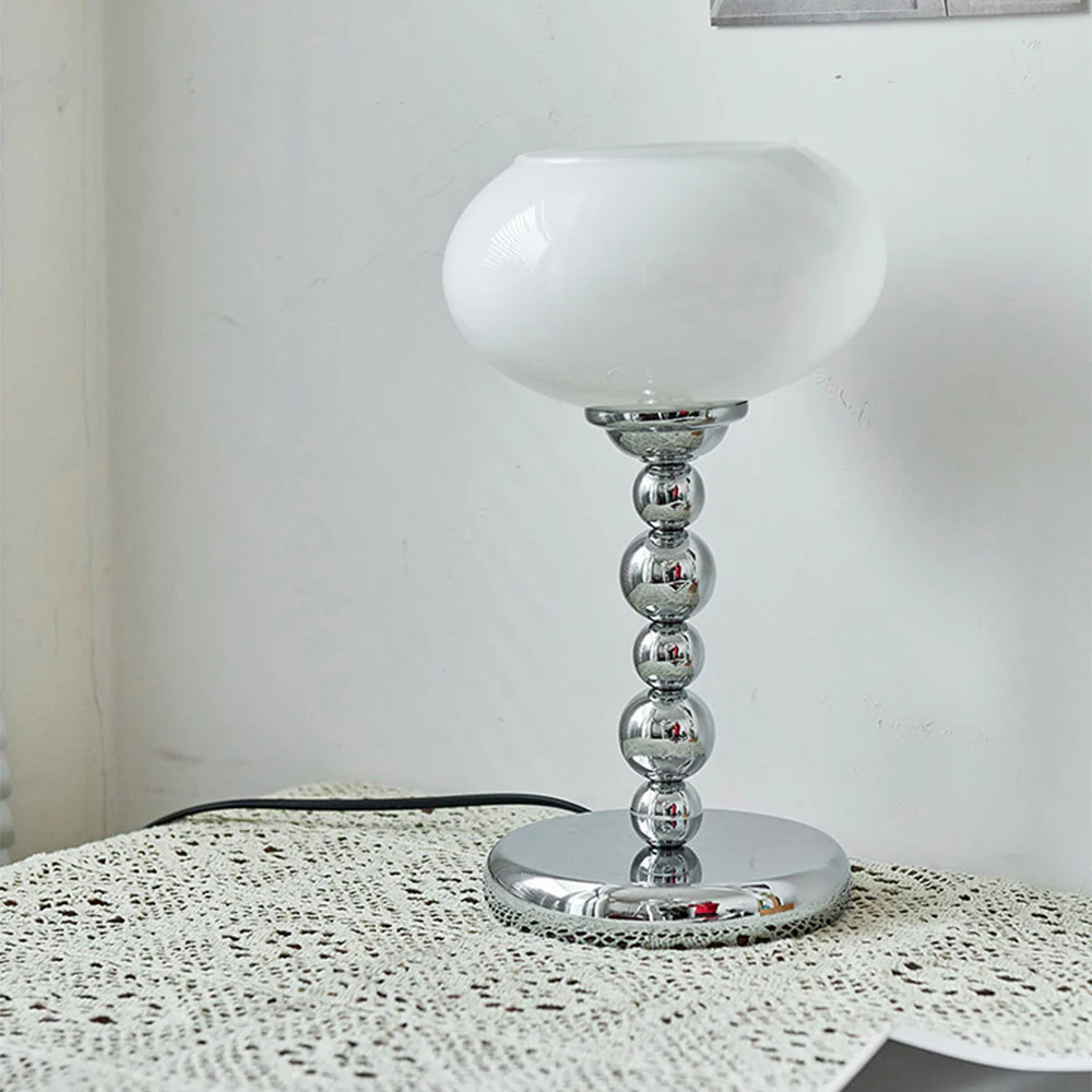 Vintage Bauhaus Glass Flower Shaped Table Lamp - Image 7