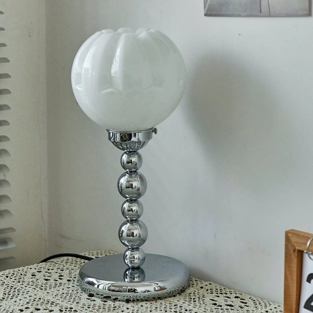 Vintage Bauhaus Glass Flower Shaped Table Lamp - Image 8