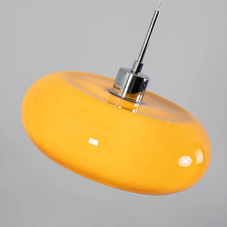 Vintage Bauhaus Round Glass Pendant Light - Image 16