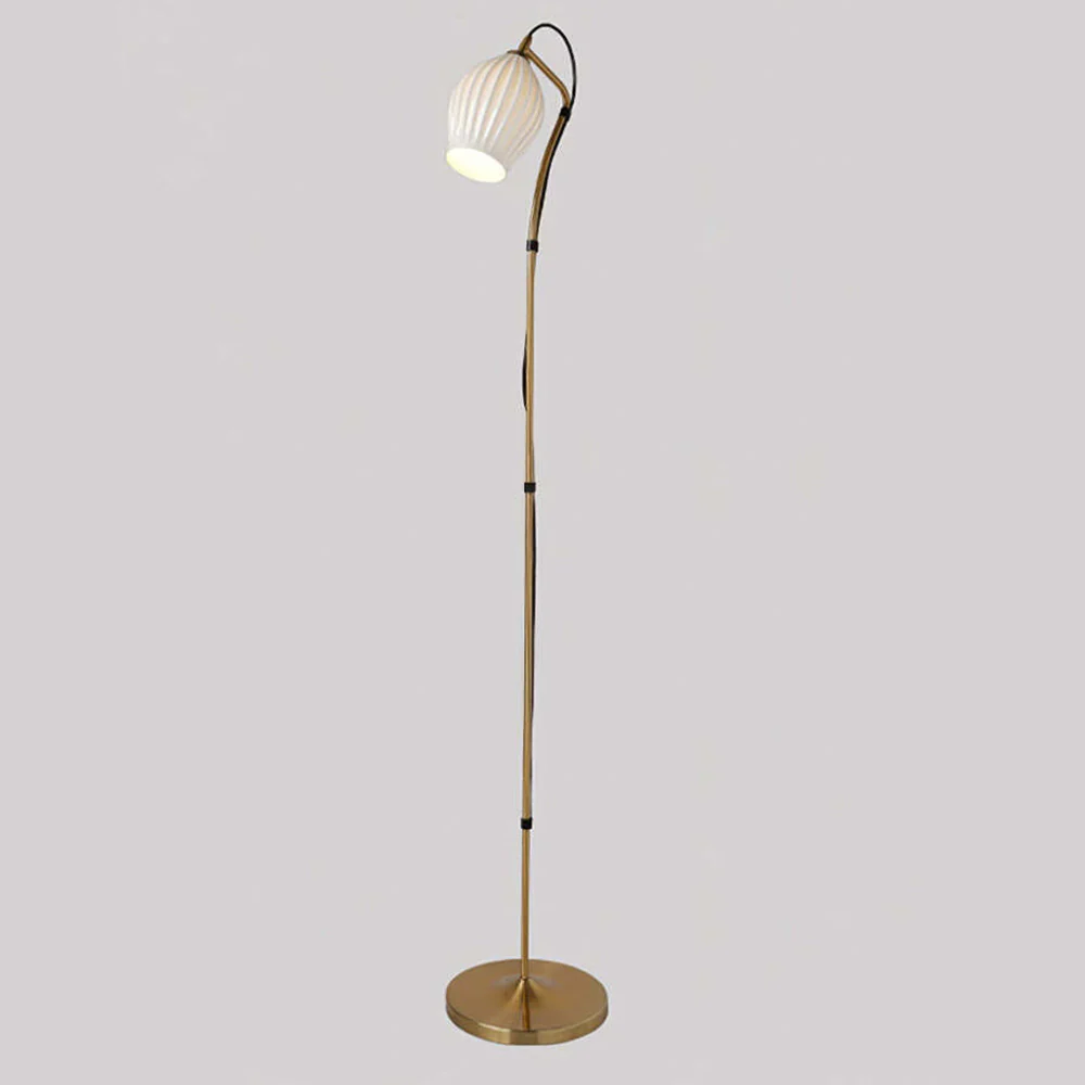 Vintage Ceramic Ribbed Standing Floor Lamp - Image 14