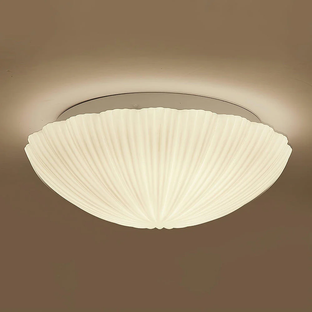 Vintage Cream White Seashell Ceiling Lamp - Image 15
