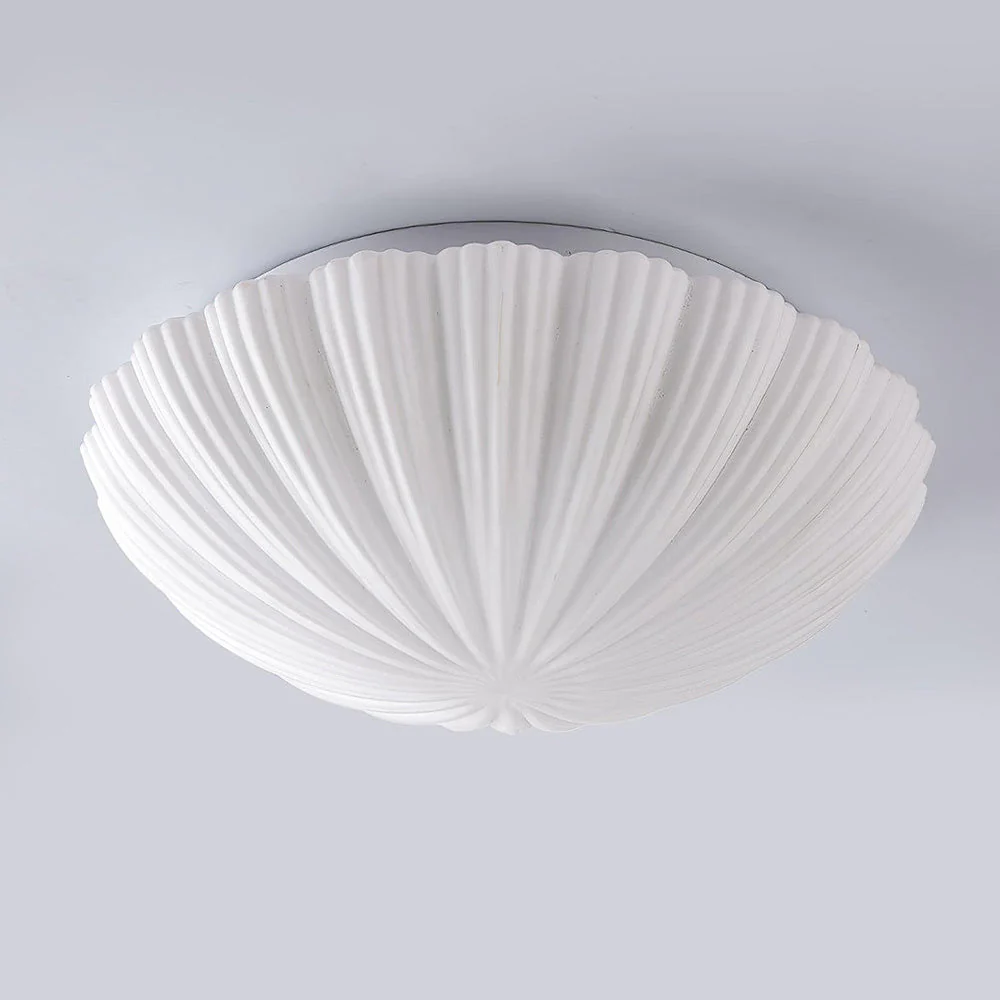 Vintage Cream White Seashell Ceiling Lamp - Image 4