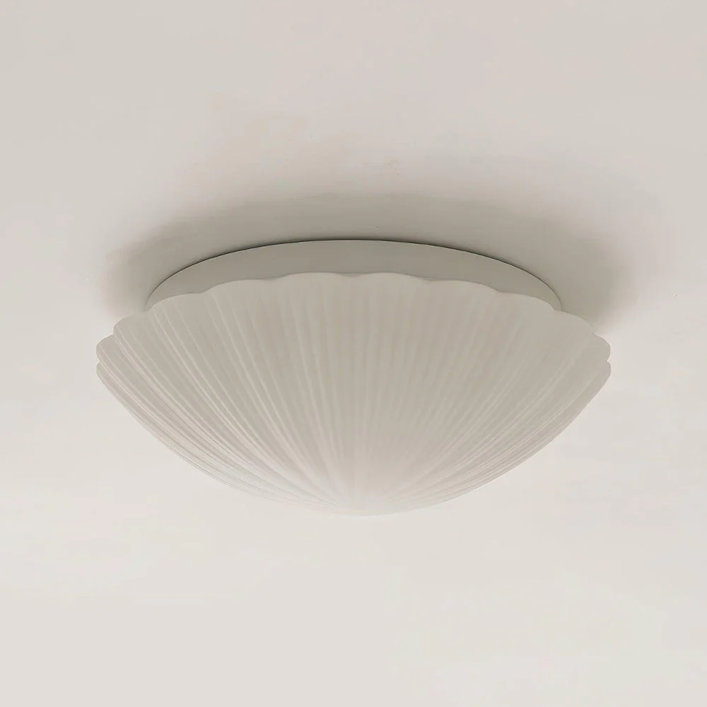 Vintage Cream White Seashell Ceiling Lamp - Image 5