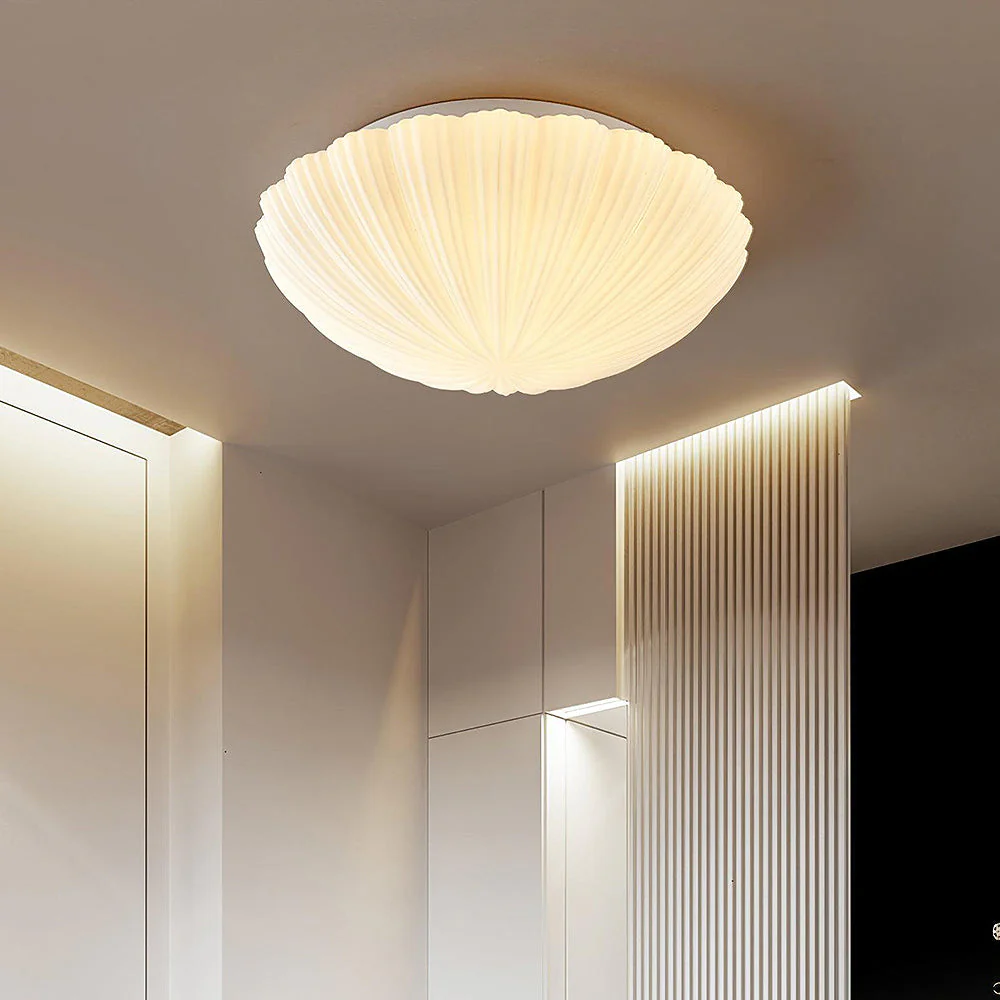 Vintage Cream White Seashell Ceiling Lamp - Image 8