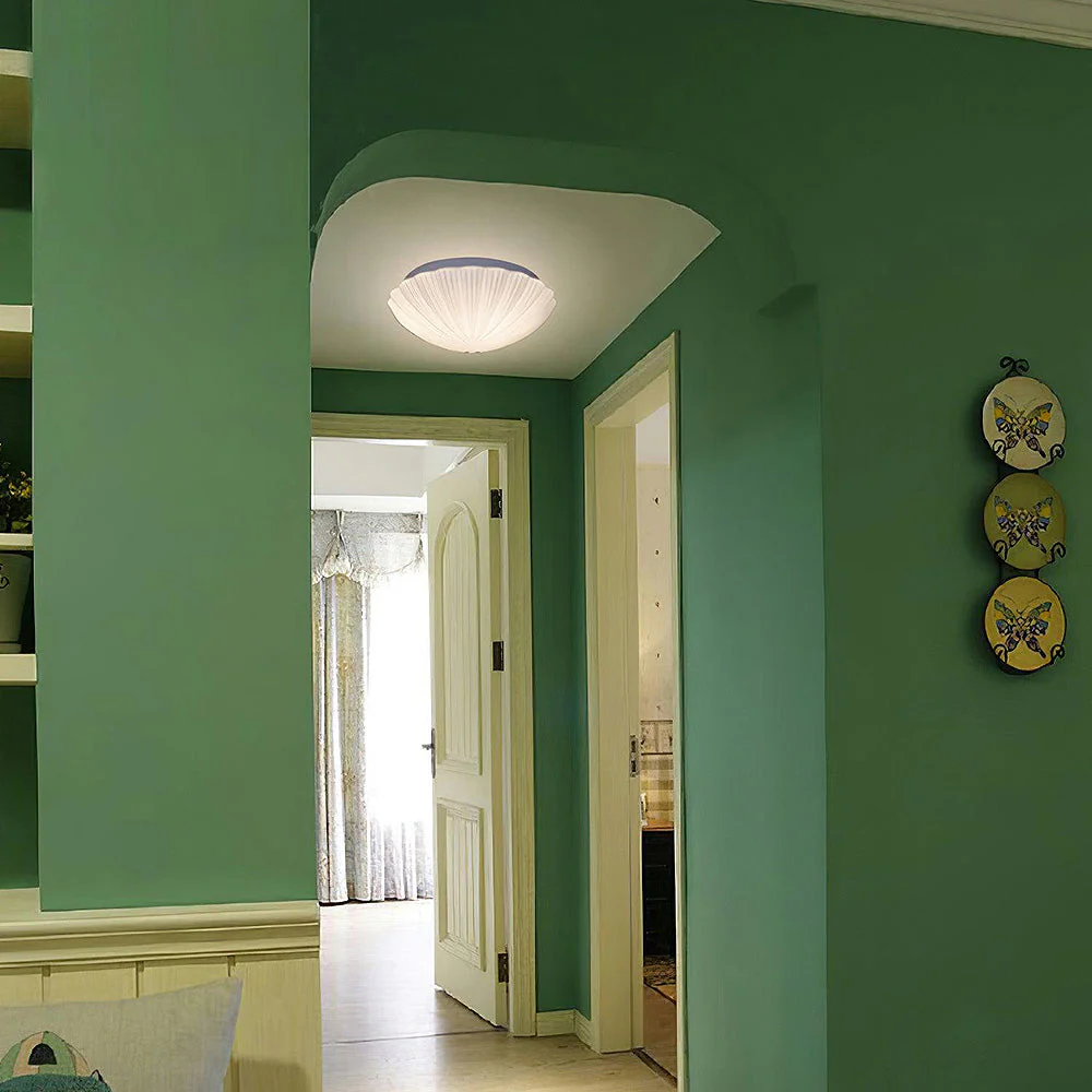 Vintage Cream White Seashell Ceiling Lamp - Image 9