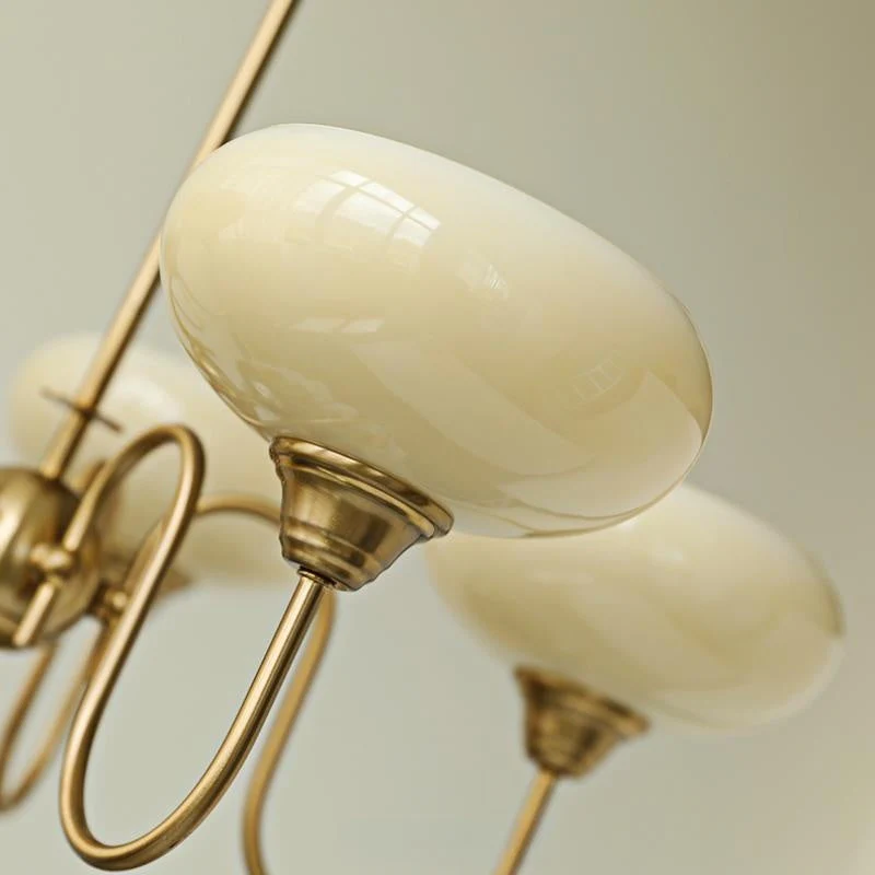 Vintage Creamy Persimmon Glass Chandelier - Image 19