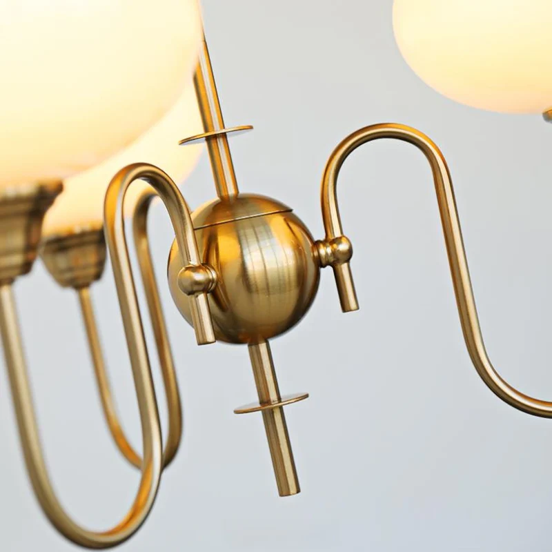 Vintage Creamy Persimmon Glass Chandelier - Image 20