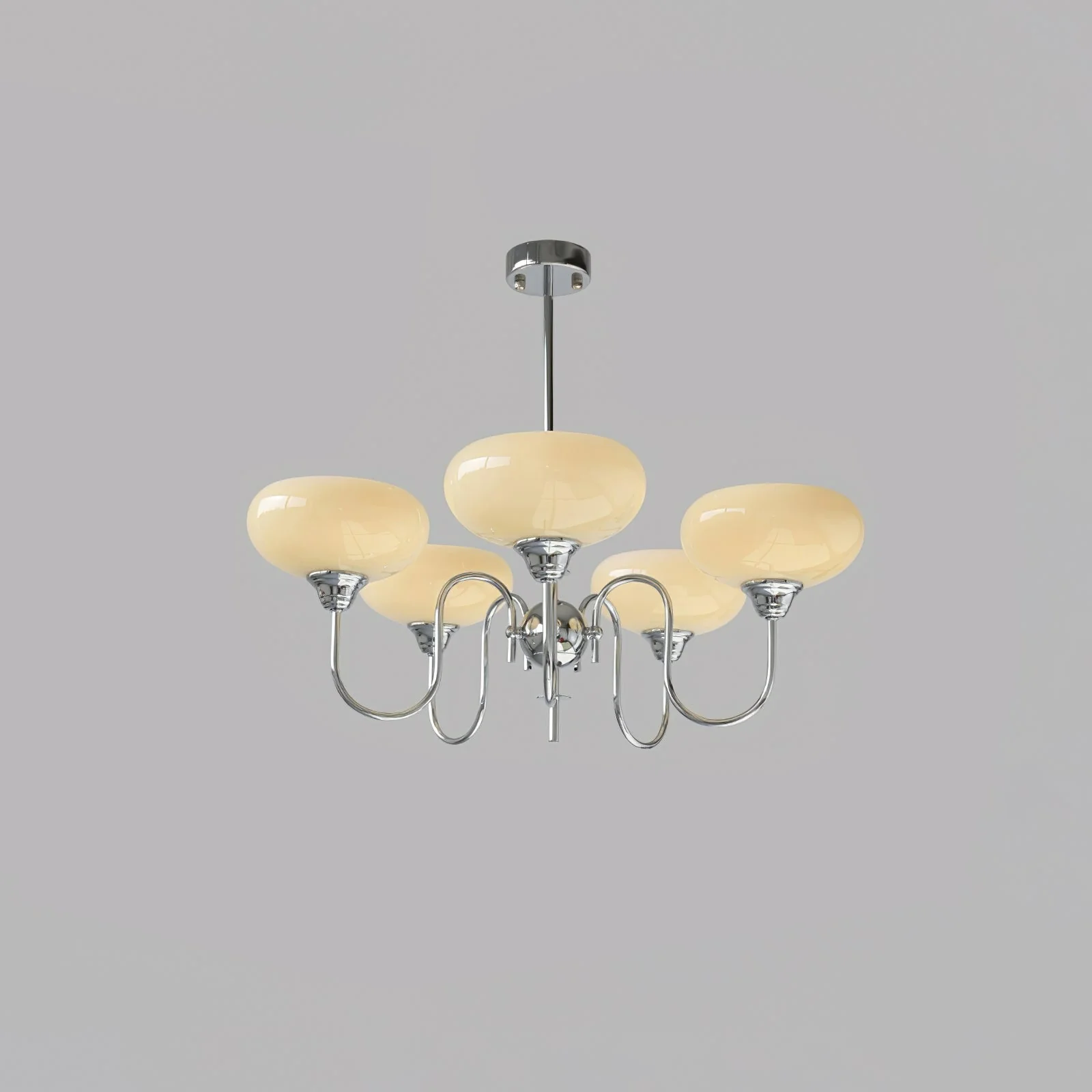 Vintage Creamy Persimmon Glass Chandelier - Image 28