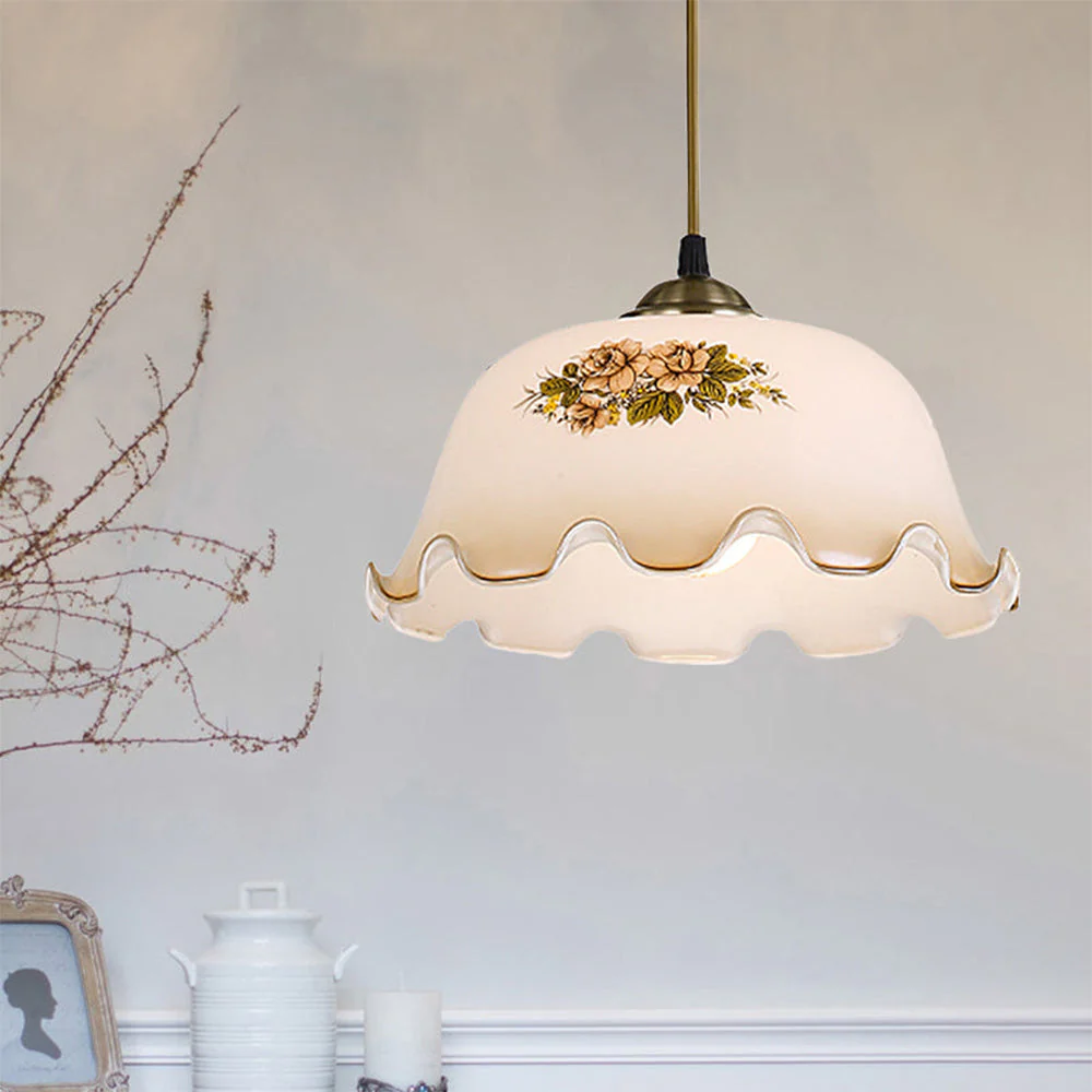 Vintage Flower Pattern Small Pendant Light - Image 2