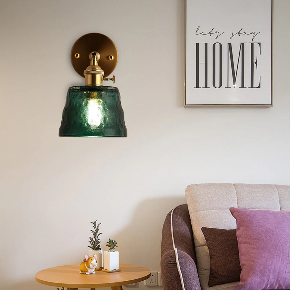Vintage Glass Adjustable Wall Sconce - Image 9