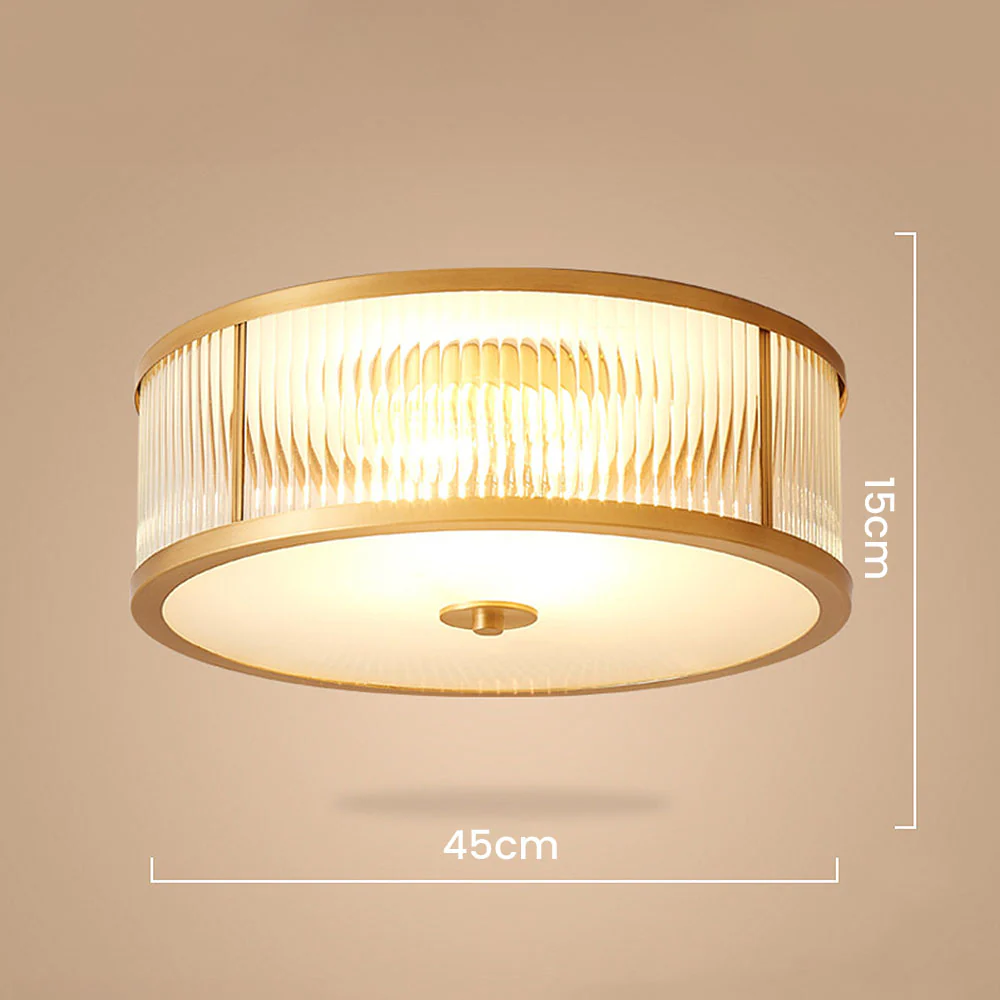 Vintage Glass Luxury Drum Ceiling Light - Image 12