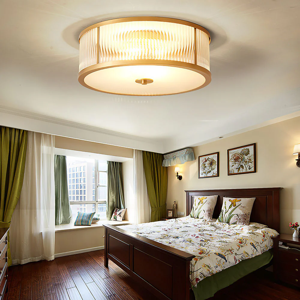Vintage Glass Luxury Drum Ceiling Light - Image 3