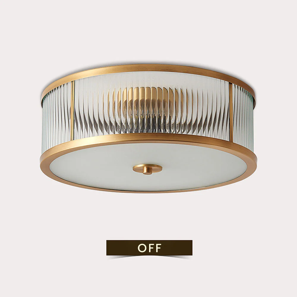 Vintage Glass Luxury Drum Ceiling Light - Image 5