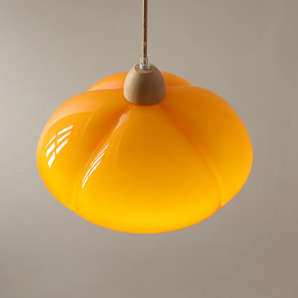 Vintage Glass Pumpkin Pendant Light - Image 10