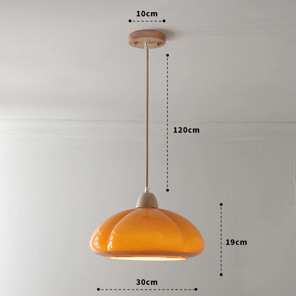 Vintage Glass Pumpkin Pendant Light - Image 14