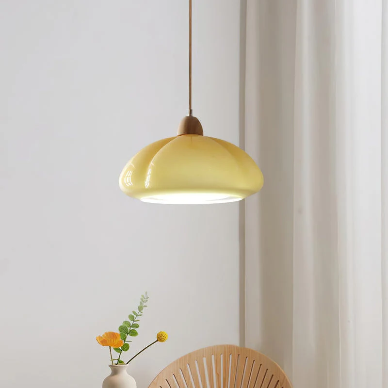 Vintage Glass Pumpkin Pendant Light - Image 3
